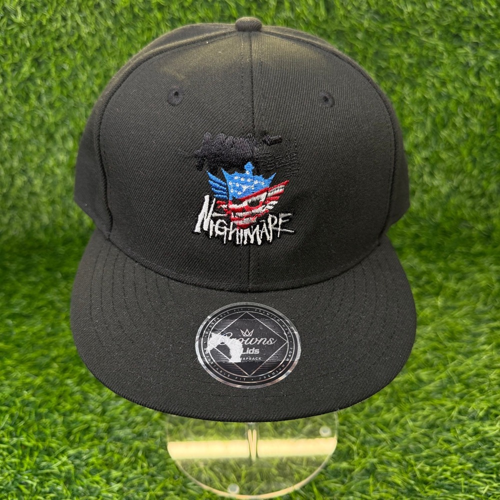 Crowns by Lids Nightmare Hat Mens OSFM Snapback Black American Flag Embroidered